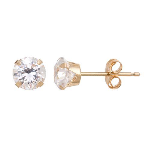 10k Gold Cubic Zirconia Stud Earrings