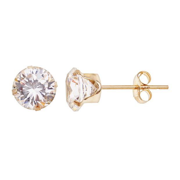 10k gold cubic store zirconia earrings