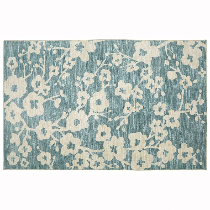 Mohawk Home Naples Burbank Blossom Floral Rug, Blue, 5X8 Ft