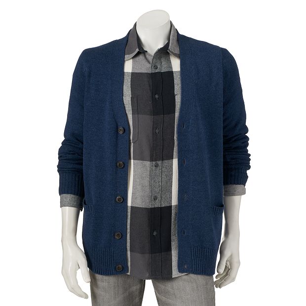 Kohls mens cardigan sale