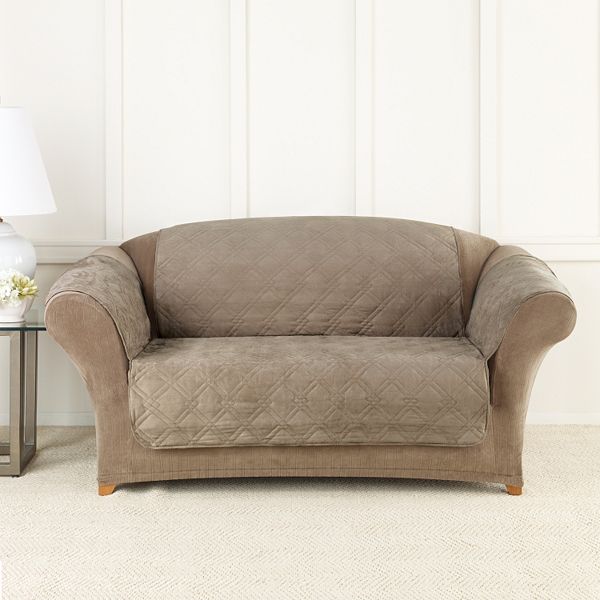 Sure Fit Microfiber NonSkid Pet Loveseat Cover