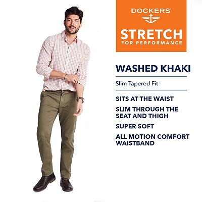 Men s Dockers Slim Tapered Fit Washed Khaki Pants