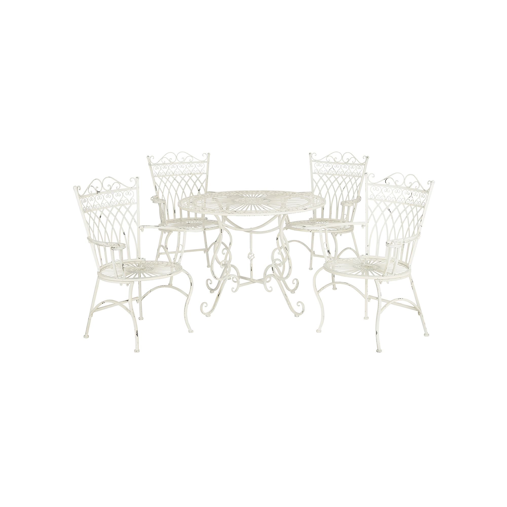 Safavieh Thessaly Patio Chair & Table 5-piece  Set, Antique White