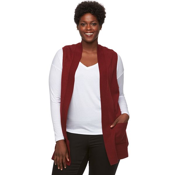 Plus Size Croft u0026 Barrow® Cozy Open-Front Sweater Vest