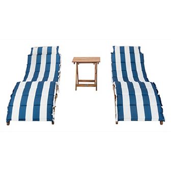 Safavieh Pacifica Patio Lounge Chair & End Table 3 pc Set