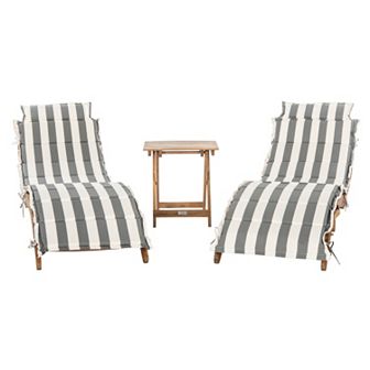 Safavieh Pacifica Patio Lounge Chair & End Table 3 pc Set