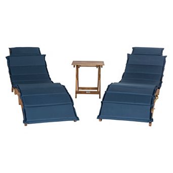 Safavieh Pacifica Patio Lounge Chair & End Table 3 pc Set