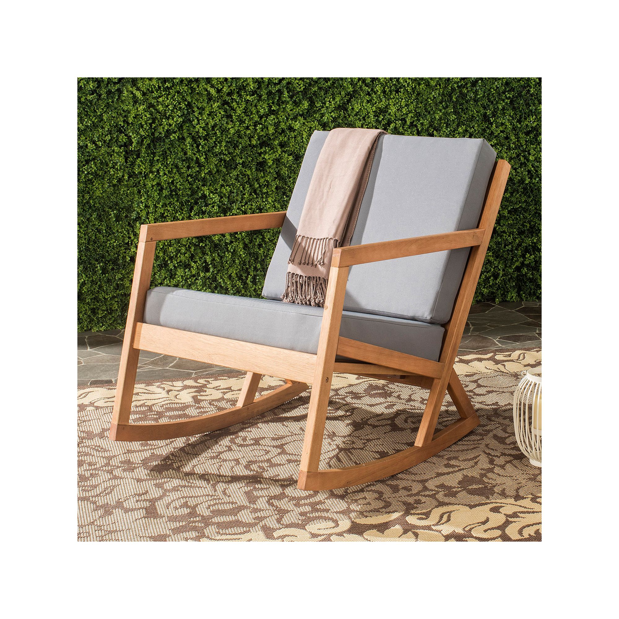 Safavieh Vernon Patio Rocking Chair, Brown