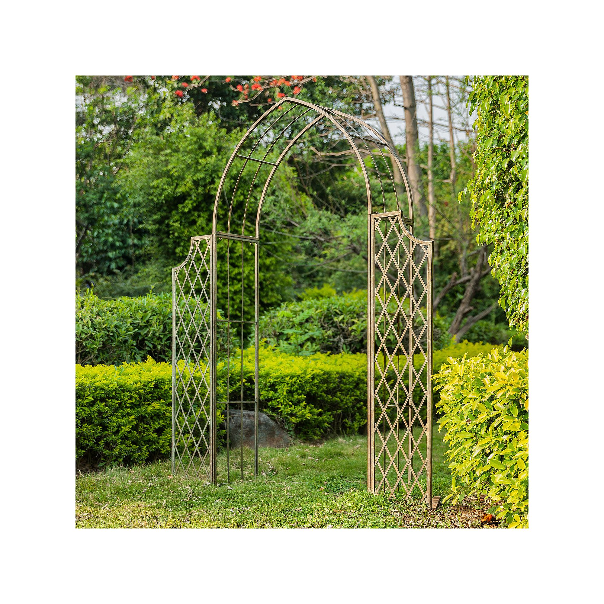 Safavieh Jaida Patio Archway Arbor, Rustic Blue
