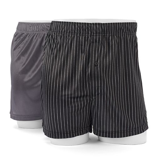 Big & Tall Croft & Barrow® 2pack Solid & Patterned Microfiber Boxers