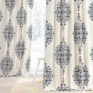 EFF Floral Printed Cotton Twill Room Darkening Curtain Panel