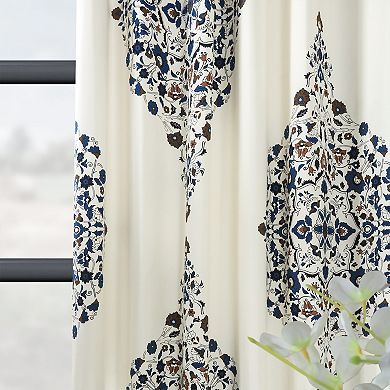 EFF Floral Printed Cotton Twill Room Darkening Curtain Panel