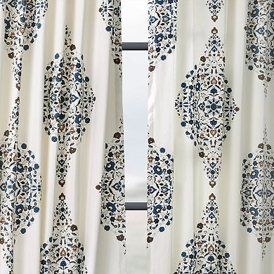 EFF Floral Printed Cotton Twill Room Darkening Curtain Panel