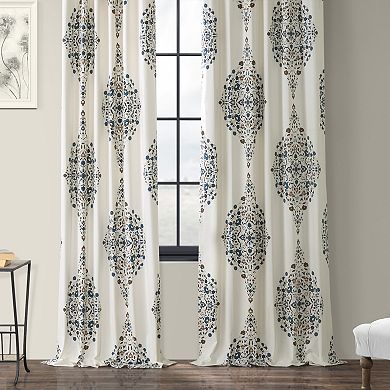 EFF Floral Printed Cotton Twill Room Darkening Curtain Panel