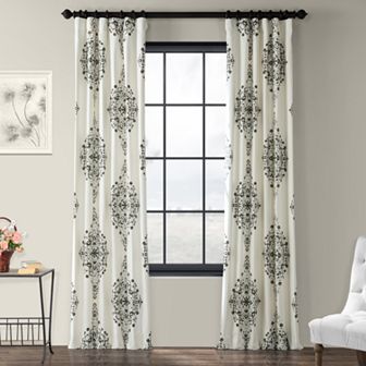 EFF Floral Printed Cotton Twill Room Darkening Curtain Panel