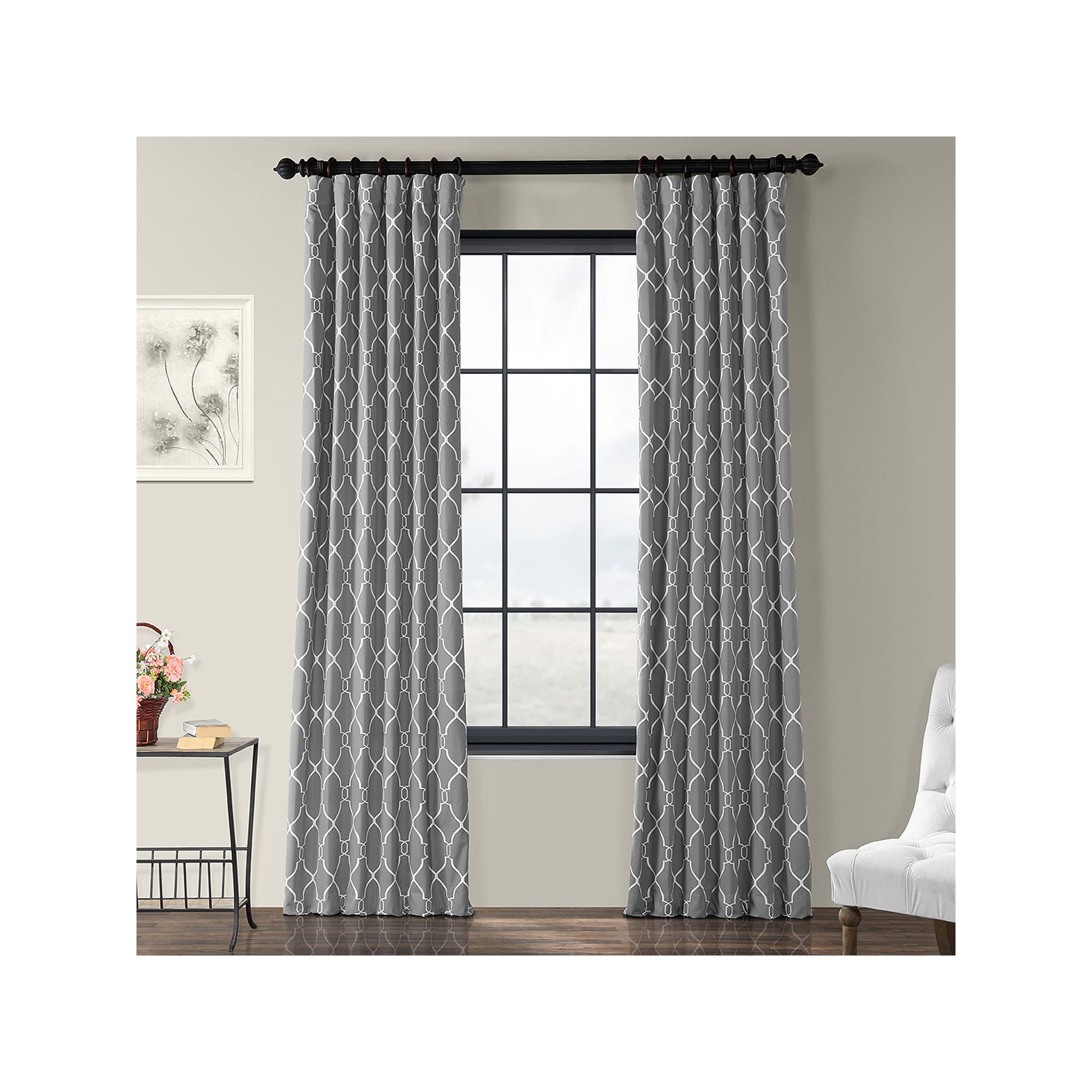EFF 1-Panel Aiden Window Curtain, Gray