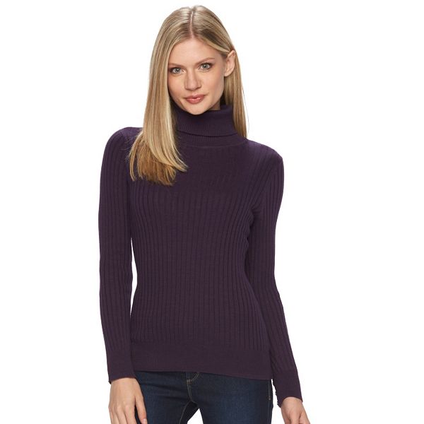 Petite Croft & Barrow® Ribbed Turtleneck Sweater