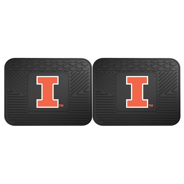 FANMATS Illinois Fighting Illini 2Pack Utility Backseat Car Mats