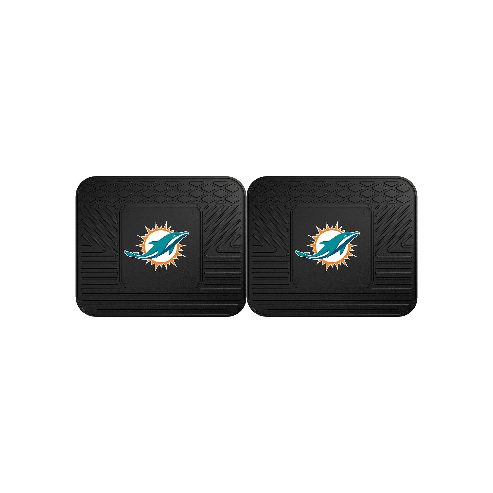 FANMATS Miami Dolphins 2-Pack Utility Backseat Car Mats, Team
