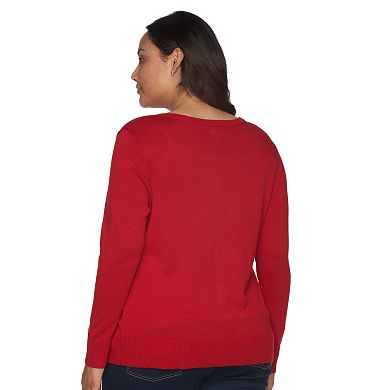 Plus Size Croft & Barrow® Button-Front Cardigan