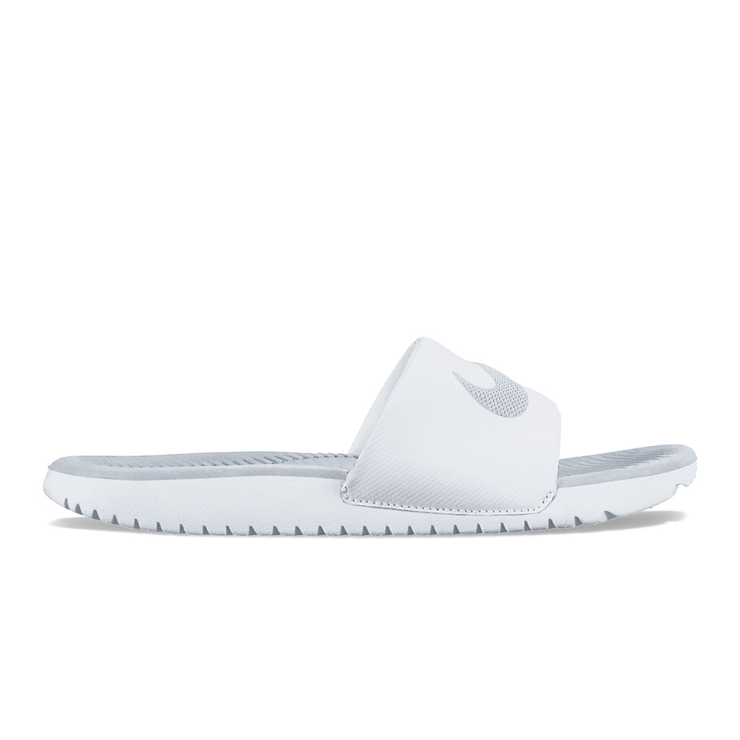 all white nike slippers