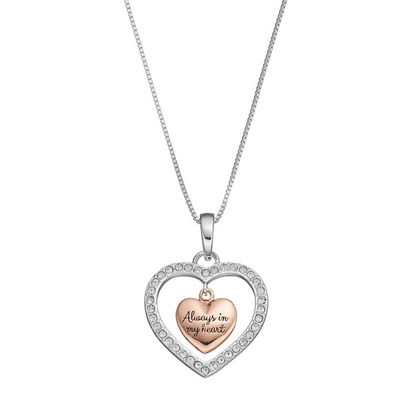 S925 Sterling Silver 2 Sisters in Love Heart Pendant Necklace Engraved Soul  Sist