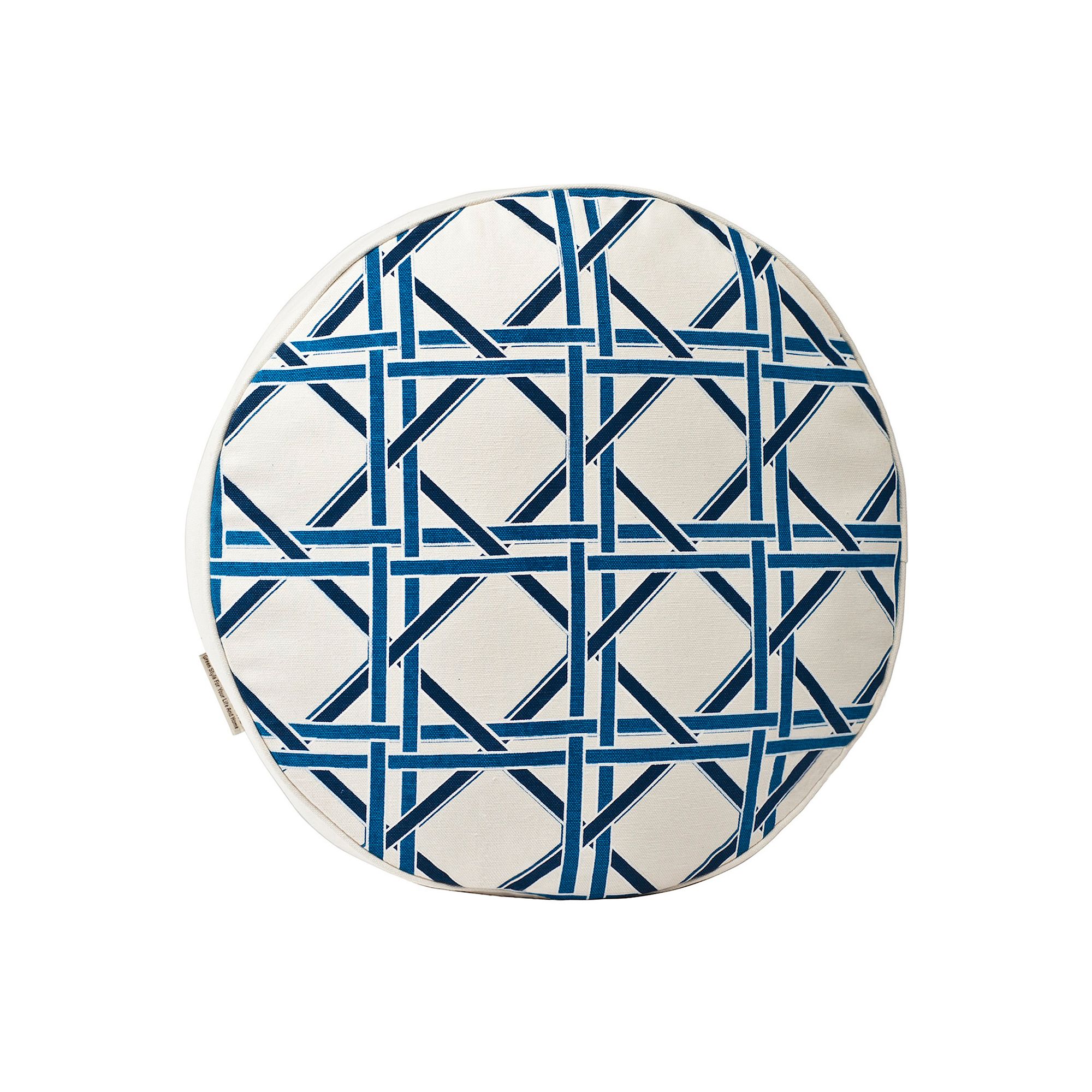 Greendale Home Fashions Cane Round Throw Pillow, Blue