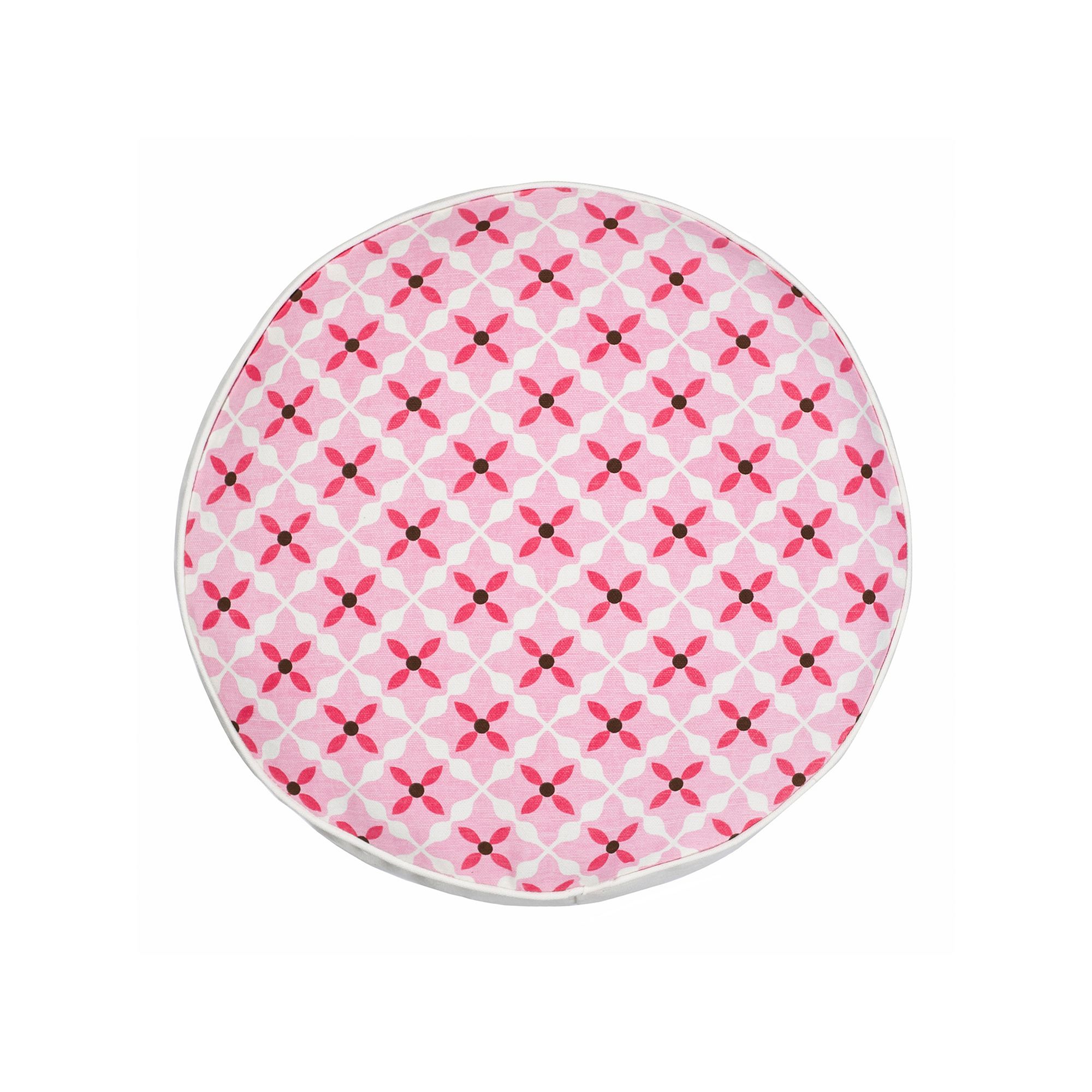 Greendale Home Fashions Quatrefoil Round Throw Pillow, Pink