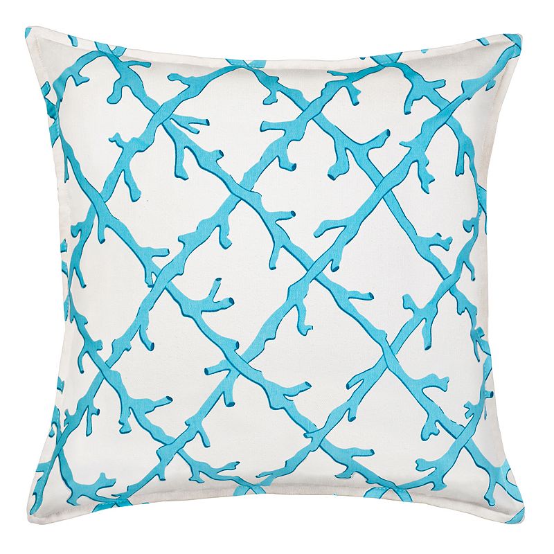 Greendale Home Fashions Lattice Throw Pillow, Turquoise/Blue, 20X20