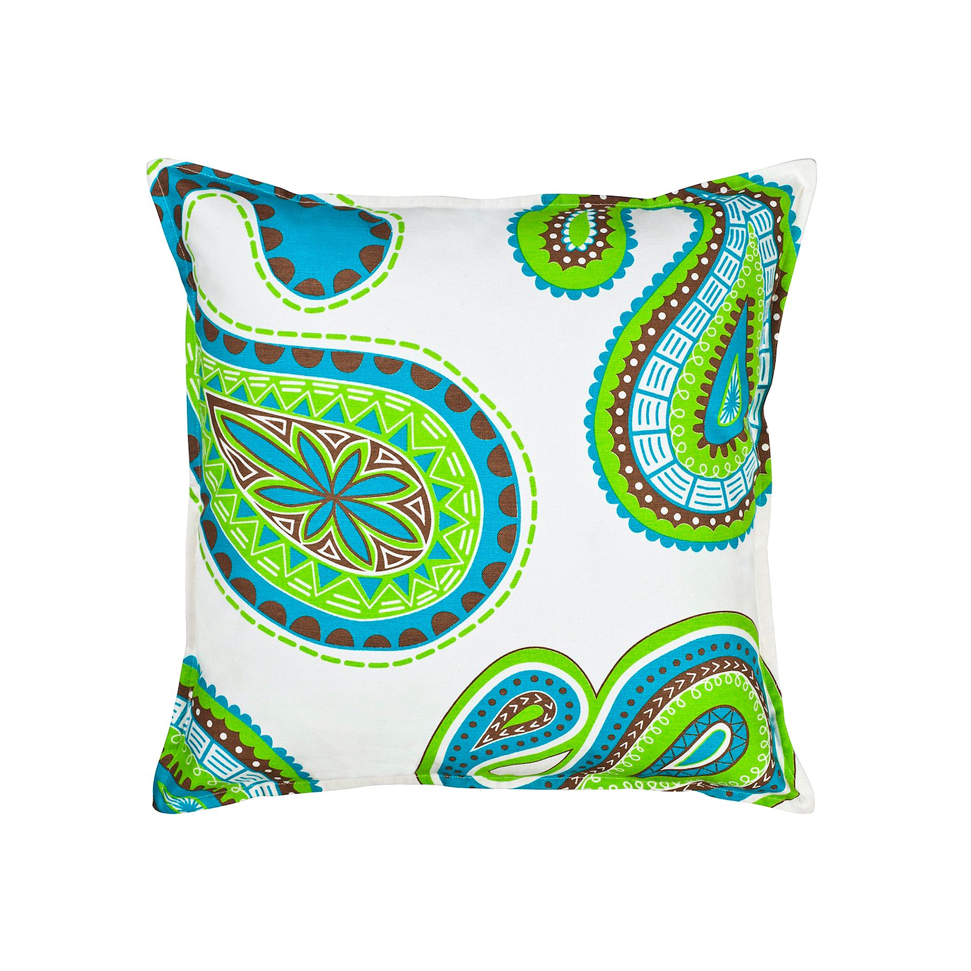 Greendale Home Fashions Paisley Throw Pillow, Green Blue