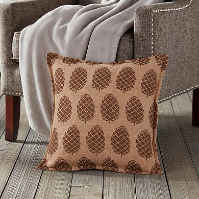 Greendale Home Fashions Pinecone Burlap Throw Pillow