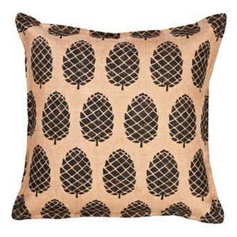 Greendale Home Fashions Pinecone Burlap Throw Pillow