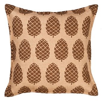 Greendale Home Fashions Pinecone Burlap Throw Pillow