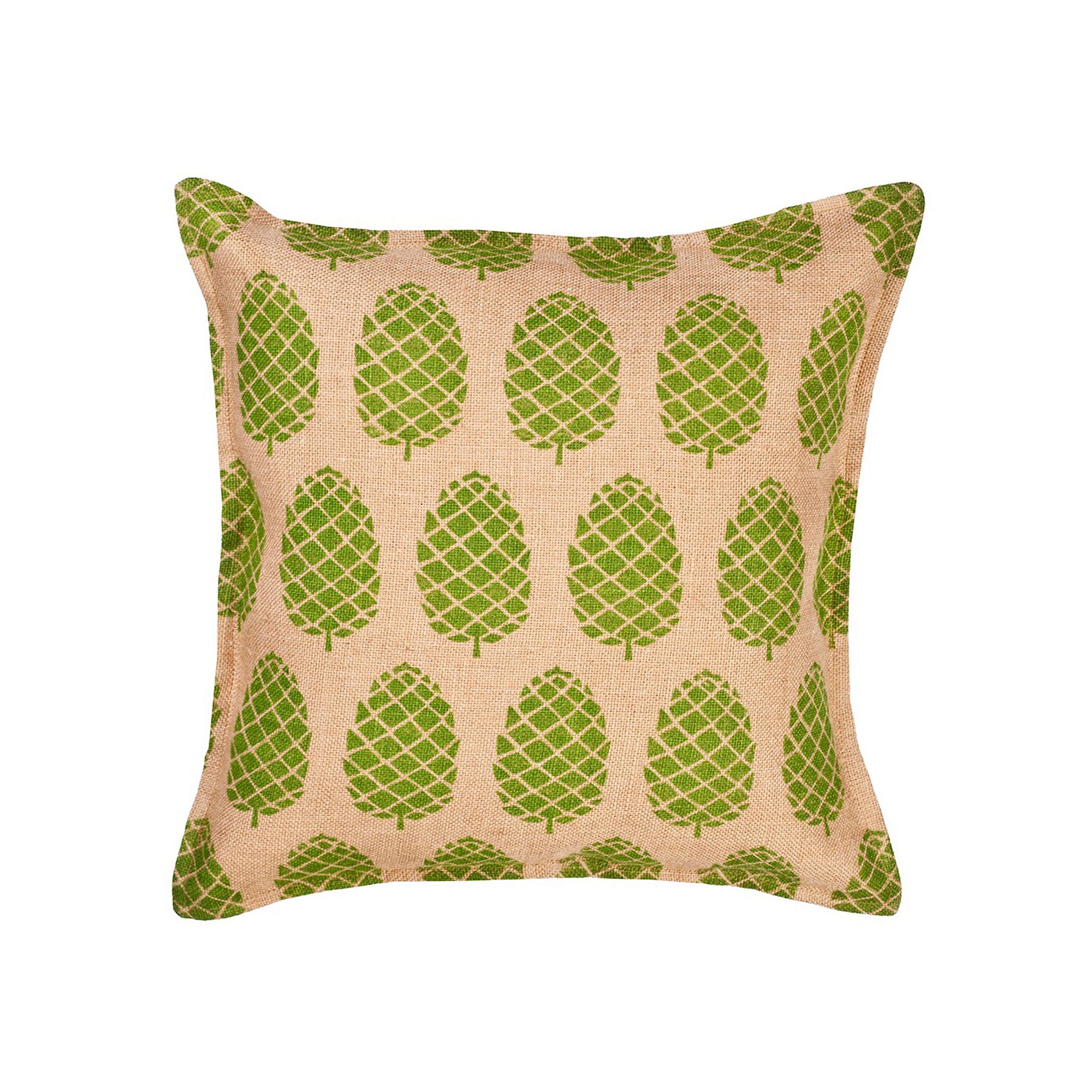 Greendale Home Fashions Pinecone Burlap Throw Pillow