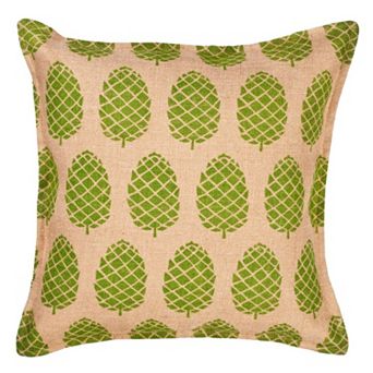 Greendale Home Fashions Pinecone Burlap Throw Pillow