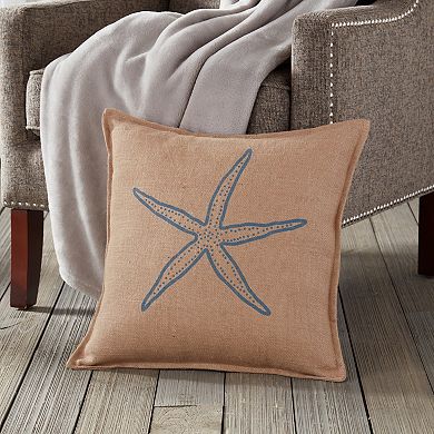 Greendale Home Fashions Starfish Burlap Throw Pillow