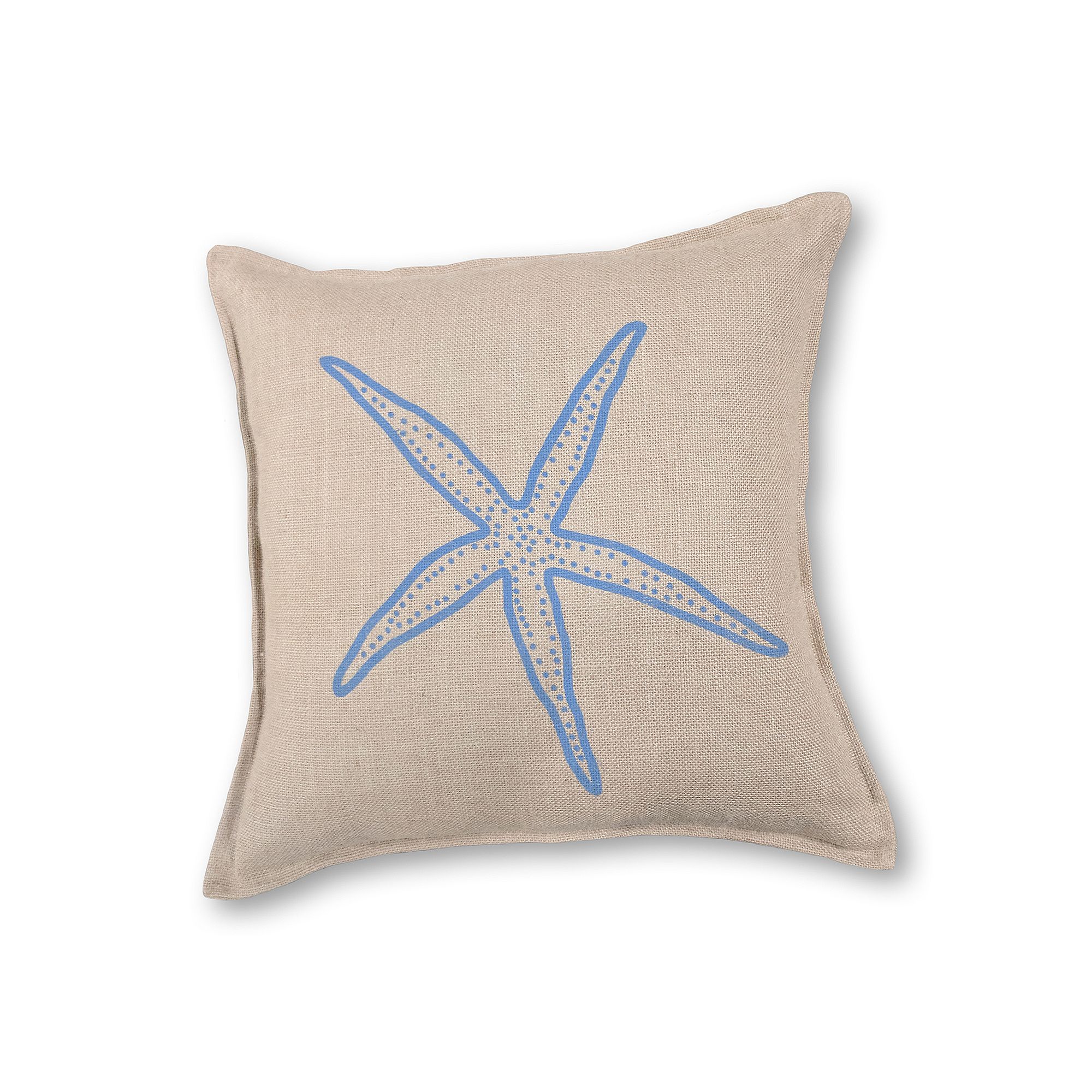Greendale Home Fashions Starfish Burlap Throw Pillow, Blue