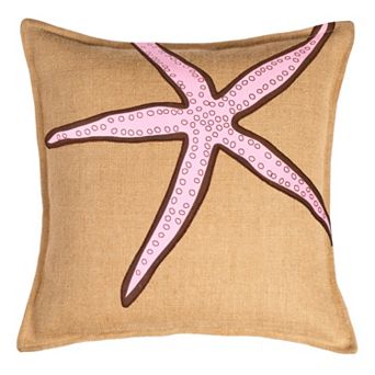 Greendale Home Fashions Starfish Burlap Throw Pillow