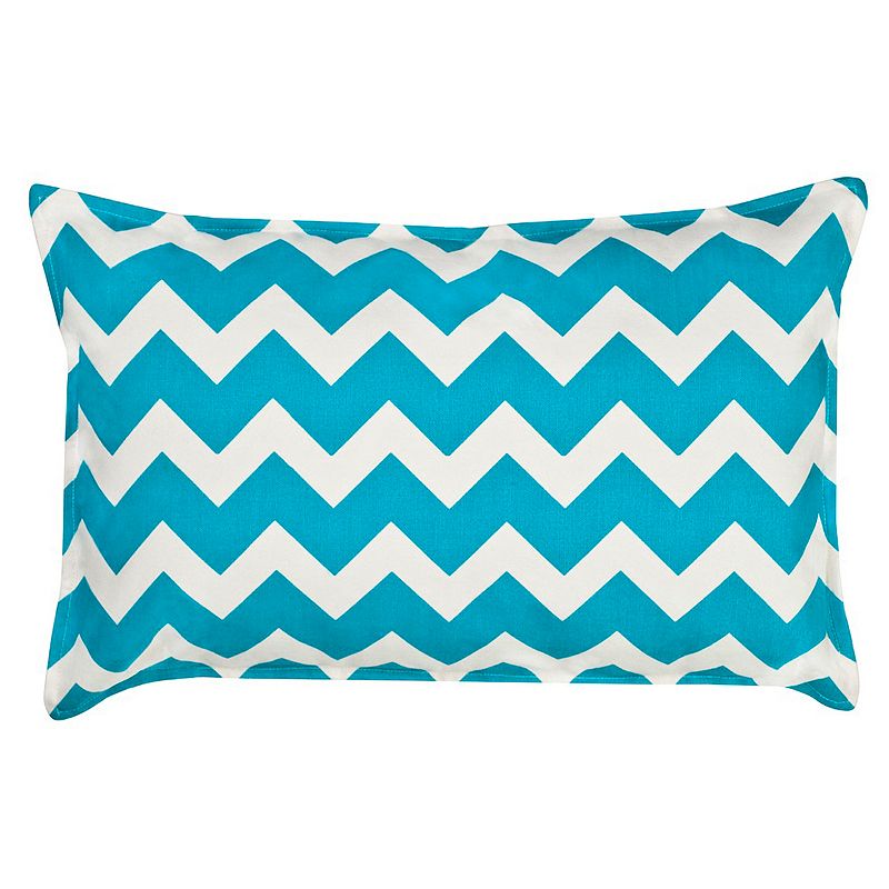 Greendale Home Fashions Chevron Oblong Throw Pillow, Turquoise/Blue, 14X22