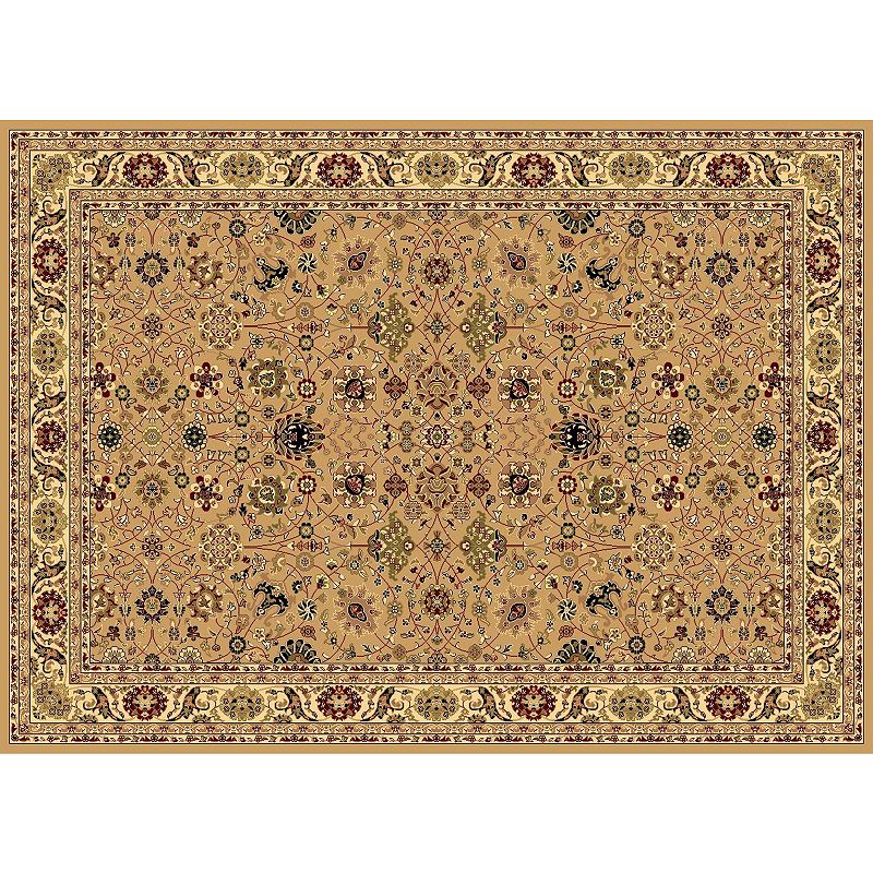 Rugs America New Vision Tabriz Framed Floral Rug, Pink, 5X8 Ft