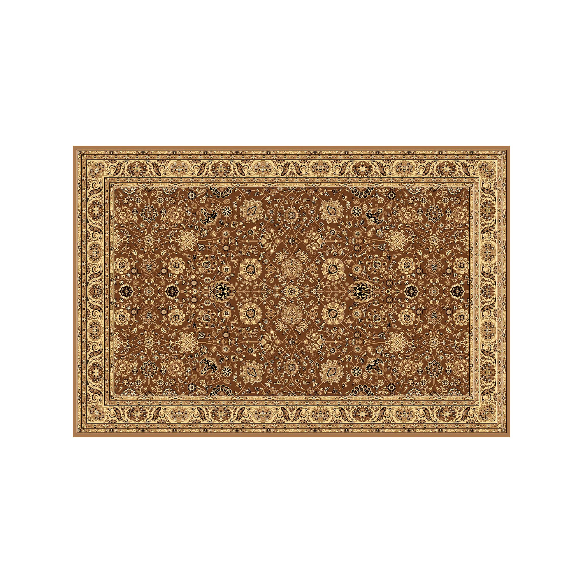 Rugs America New Vision Tabriz Framed Floral Rug, Brown