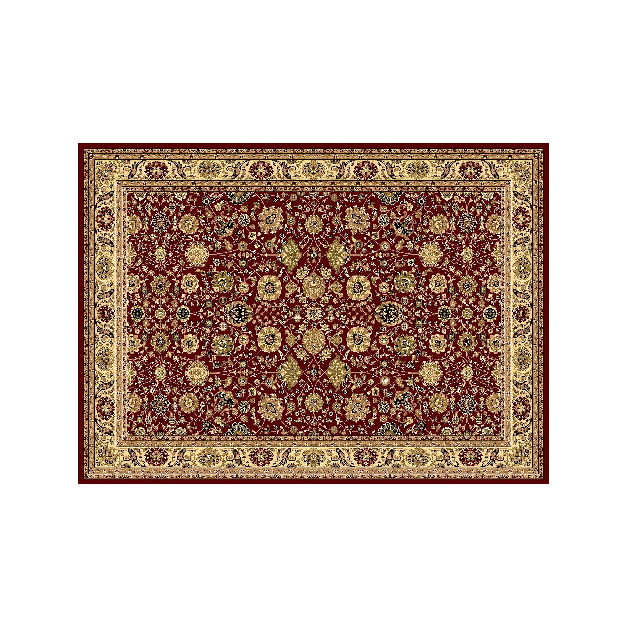 Rugs America New Vision Tabriz Framed Floral Rug, Red Red