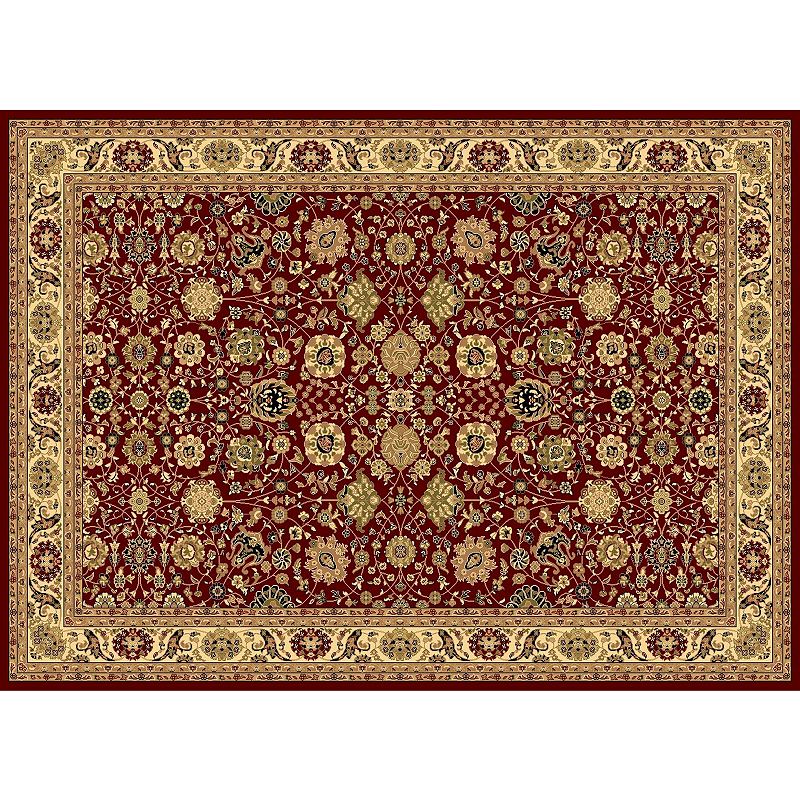 Rugs America New Vision Tabriz Framed Floral Rug, Red, 5X8 Ft