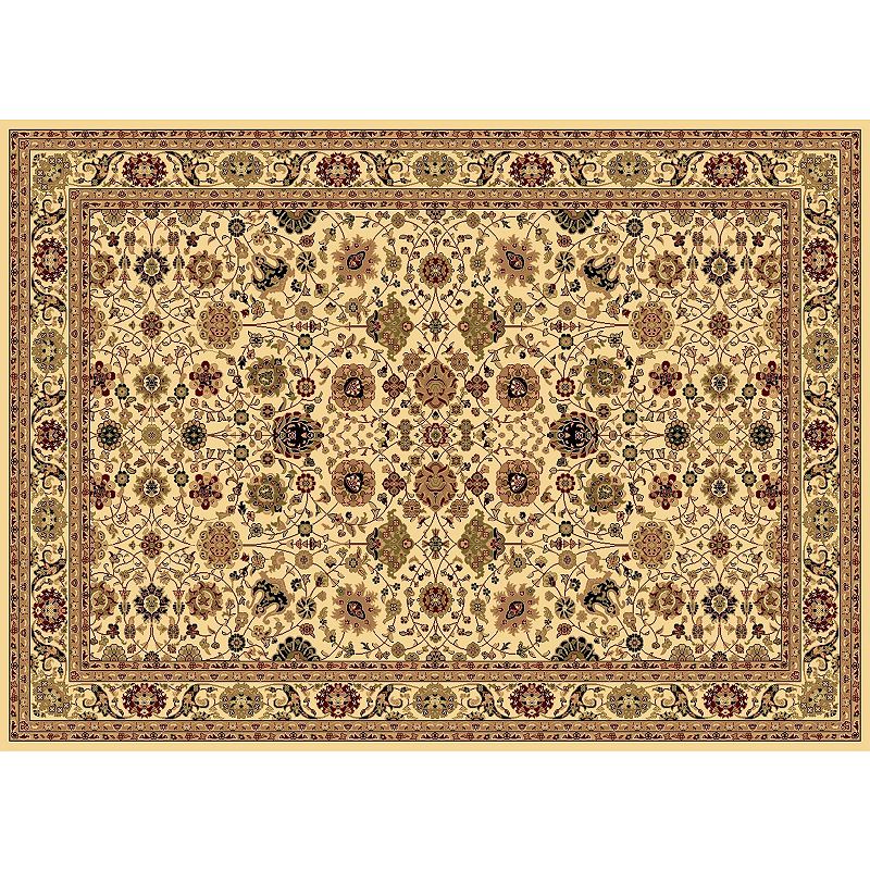 Rugs America New Vision Tabriz Framed Floral Rug, White, 8X11 Ft