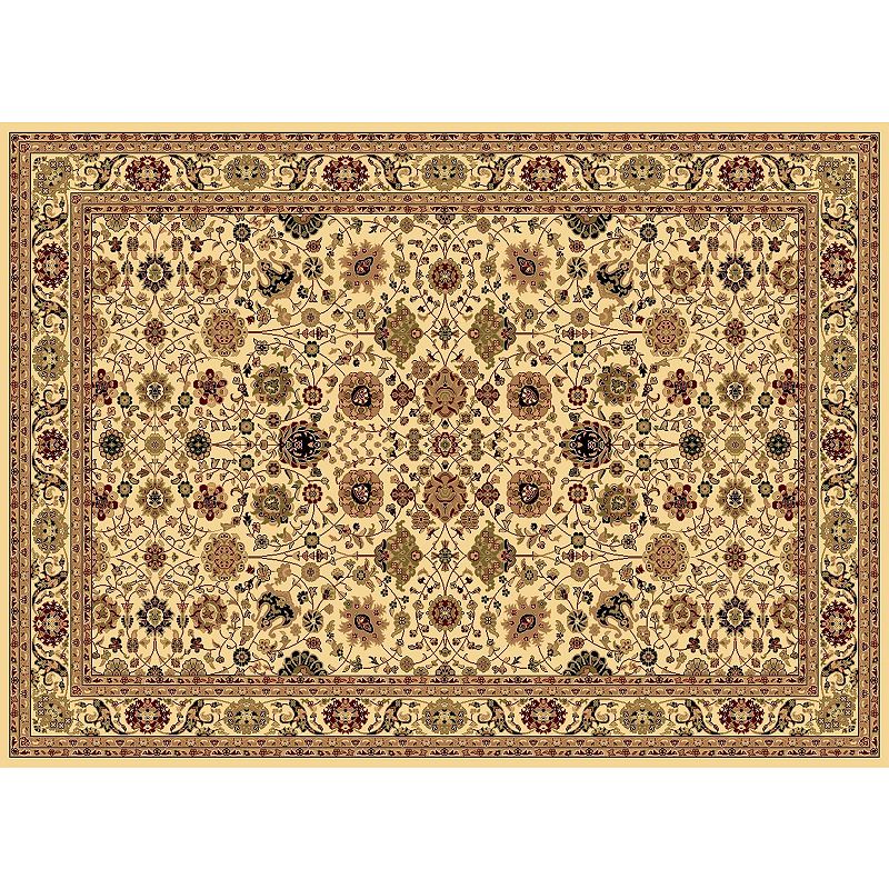 Rugs America New Vision Tabriz Framed Floral Rug, White, 8X11 Ft