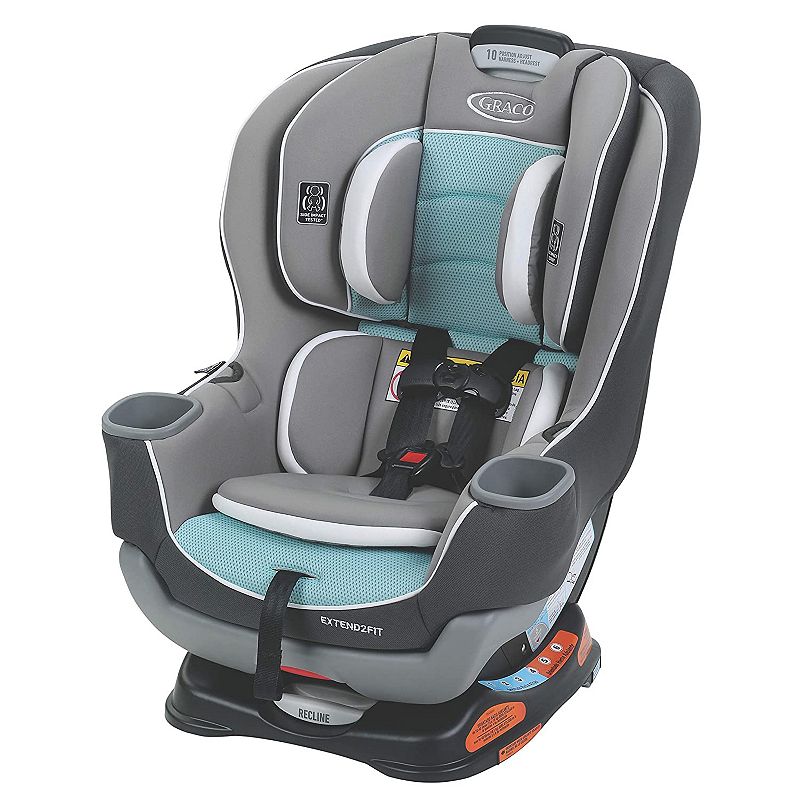 Graco Extend2Fit Convertible Car Seat, Turquoise/Blue