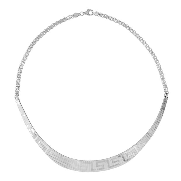 Sterling Silver Greek Key Collar Necklace