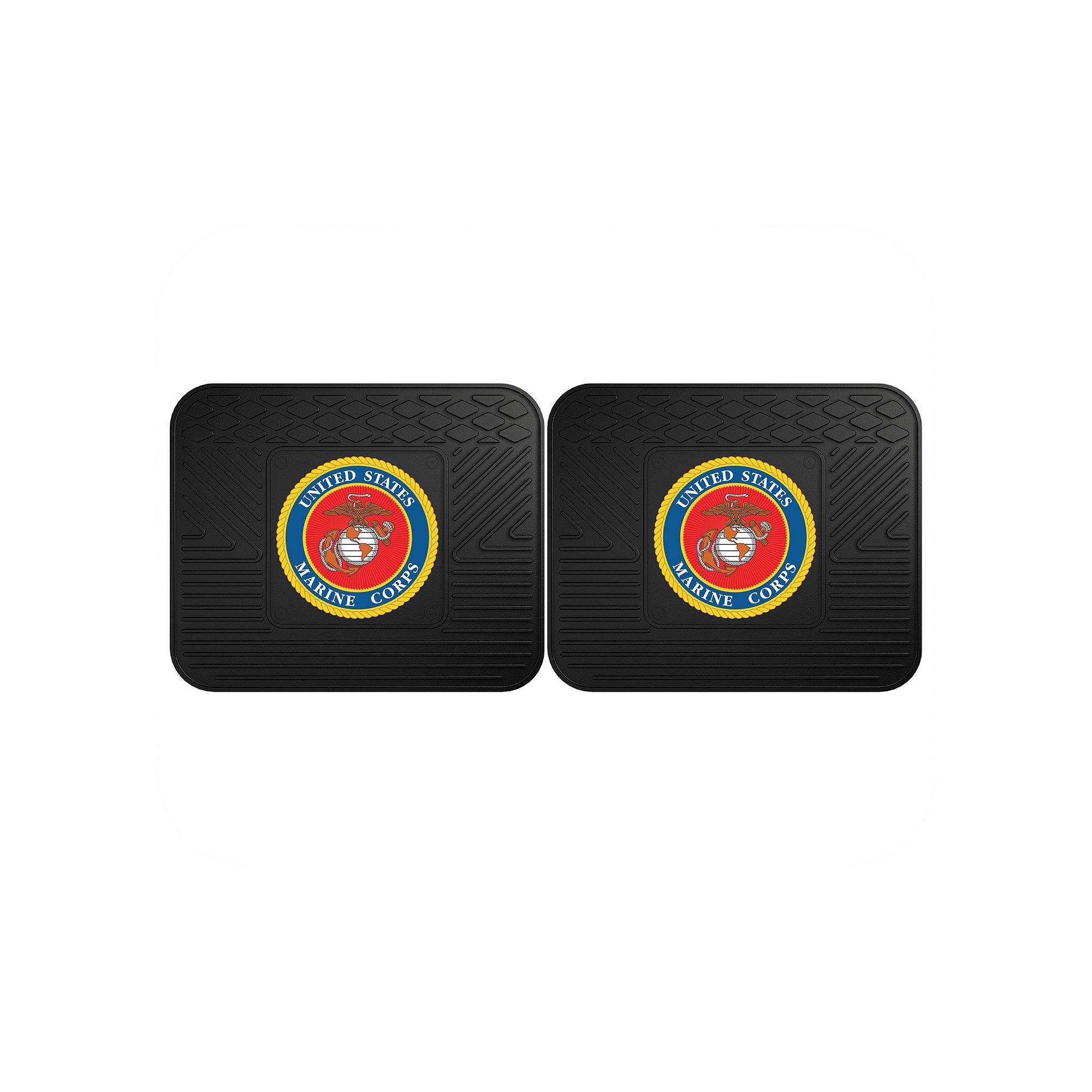 FANMATS United States Marine Corps 2-Pack Utility Backseat Car Mats, Mrn Te