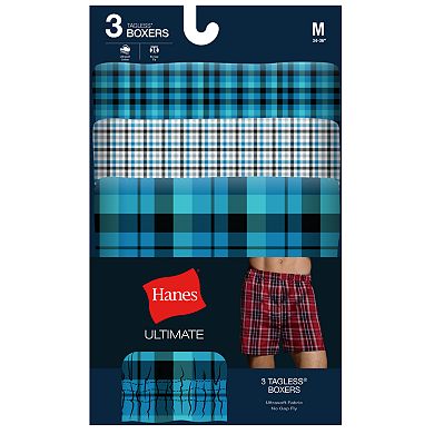 Men's Hanes Ultimate 3-pack Tagless Woven Boxers