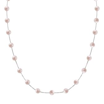 PearLustre by Imperial 14k White Gold Dyed Freshwater Cultured Pearl Station Necklace
